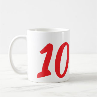 10:e födelsedag lägg till röd mall för namn-datum kaffemugg