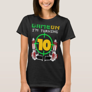 10:e födelsedag Laser Märkre Birthday Game På Turn T Shirt