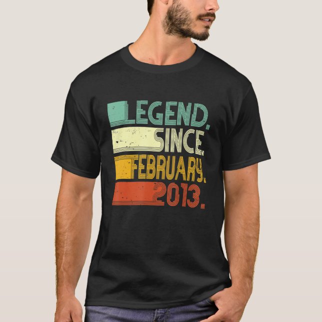 10:e födelsedag med 10 års legend sedan februari t shirt (Framsida)