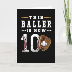10:e födelsedag med Baseball Player 10-årig pojke Kort