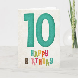 10:e födelsedag med Grattis på födelsedagen-kort Kort
