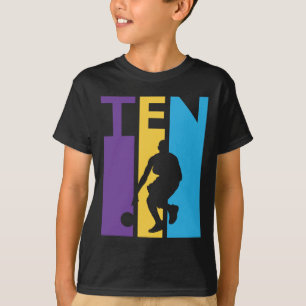 10:e födelsedag med tio färgfulla basket 10 år t shirt