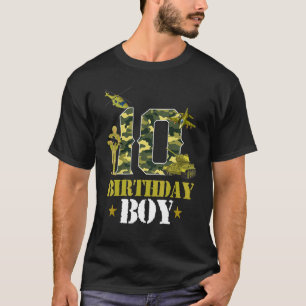 10:e födelsedag Militära kambojor 10 år O T Shirt