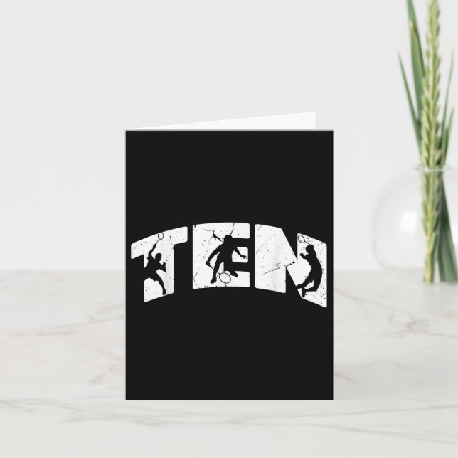 10:e födelsedag Retro Badminton 10 år gammal pojke Kort (Framsida)