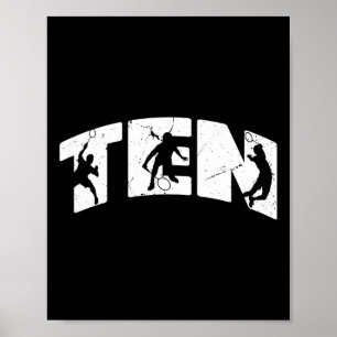 10:e födelsedag Retro Badminton 10 år gammal pojke Poster