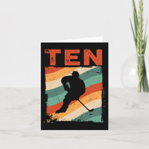 10:e födelsedag Retro Ice Hockey 10 år gammal Boy Kort