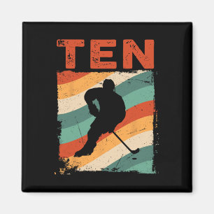 10:e födelsedag Retro Ice Hockey 10 år gammal Boy Magnet