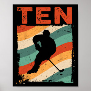 10:e födelsedag Retro Ice Hockey 10 år gammal Boy  Poster