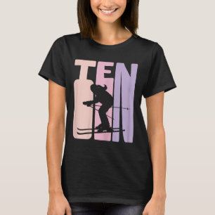 10:e födelsedag Retro Ski Älskare Skier 10 år T Shirt