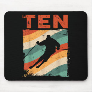 10:e födelsedag: Retro Ski Skiing 10-åriga pojkar Musmatta