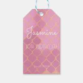 10:e födelsedag Rosa Guld Presentetikett