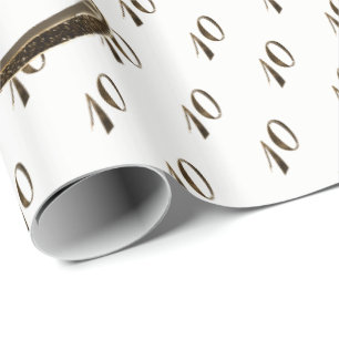 10:e födelsedag Tin Bröllop-årsdagen Elegant Guld Presentpapper