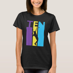 10:e födelsedag tio färgstarka tennis födelsedag 1 t shirt