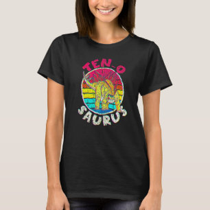 10:e födelsedag tio O Saurus I Stegosaurus I-famil T Shirt