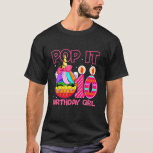 10:e födelsedag Unicorn Fidget Pop it Birthday Gir T Shirt