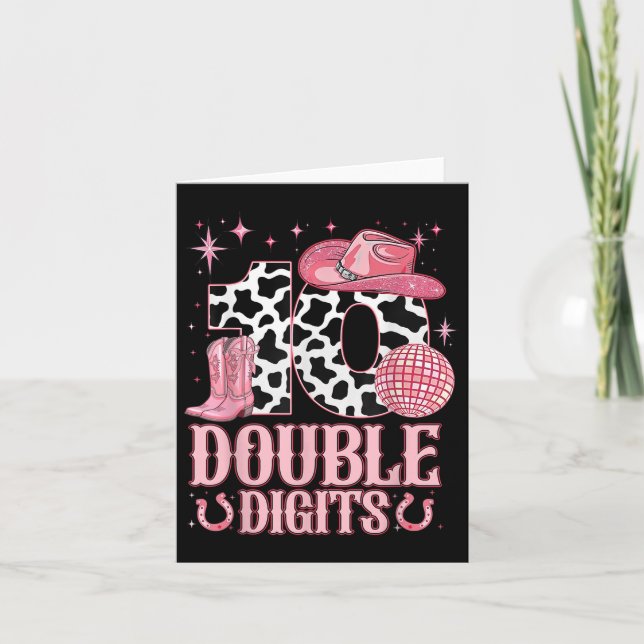 10:e födelsedag Western Coquette Bow Cowgirl Bi Kort (Framsida)