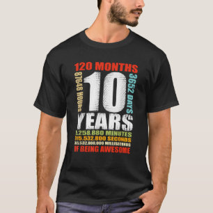 10:e födelsedagen 10 år Gamla pojkar flickor av bi T Shirt