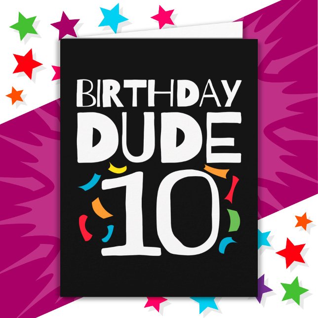 10:e födelsedagen 10 år gammal Barns födelsedag-ko Kort (Skapare uppladdad)