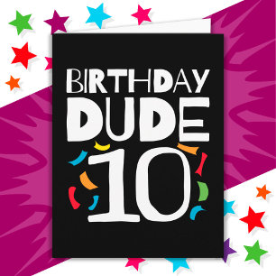 10:e födelsedagen 10 år gammal Barns födelsedag-ko Kort