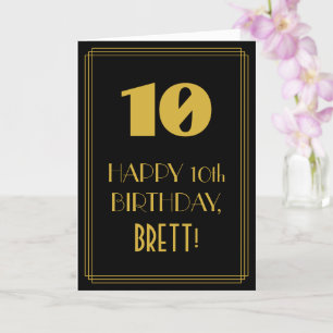 10:e födelsedagen ~ Art Deco Inspired Titta "10" & Kort