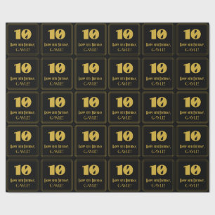 10:e födelsedagen - Art Deco Inspired Titta "10" & Presentpapper
