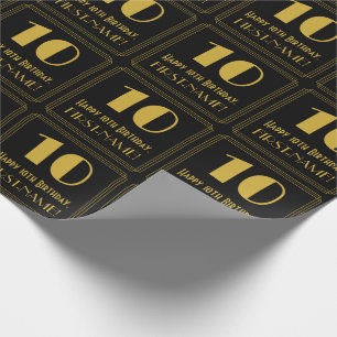 10:e födelsedagen ~ Art Deco Inspired Titta "10",  Presentpapper
