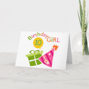 10:e födelsedagen - Birthday Girl Kort