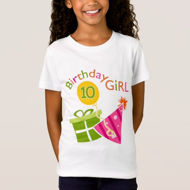 10:e födelsedagen - Birthday Girl Tee (Framsida)