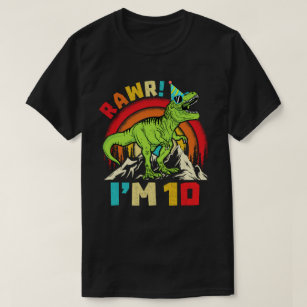 10:e födelsedagen Dinosaur T Rex Rawr I är 10 för  T Shirt