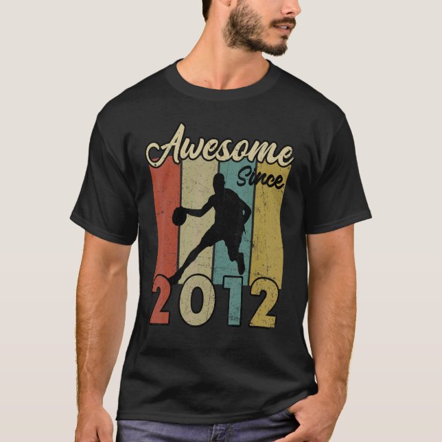 10:e födelsedagen Fantastisk sedan 2012 basketboll T Shirt (Framsida)