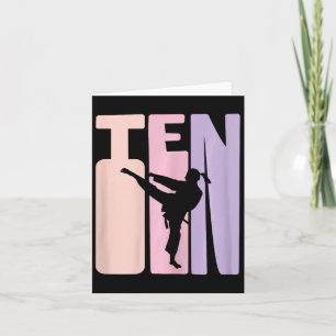 10:e födelsedagen Gift Karate Retro Taekwondo Mart Kort