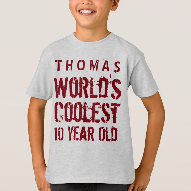 10:e födelsedagen - Gift World's Coolest 10 Year O Tröja (Framsida)