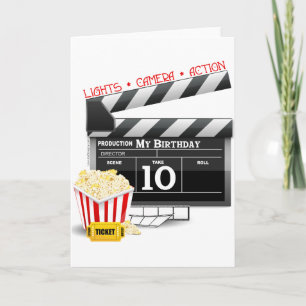 10:e födelsedagen Hollywood Movie Party Kort