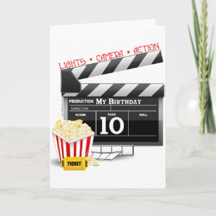 10:e födelsedagen Hollywood Movie Party Kort