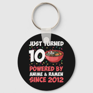 10:e födelsedagen Kawaii Anime Ramen 10 år gammal Nyckelring