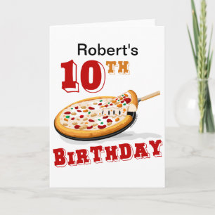 10:e födelsedagen: Pizza Party Kort