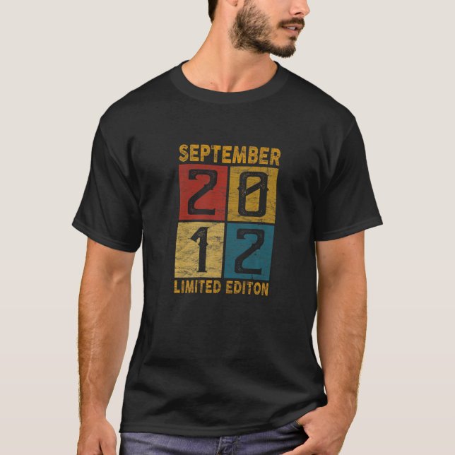 10:e födelsedagen september 2012 Född 2012 10 år O T Shirt (Framsida)