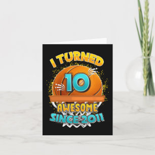 10:e födelsedagsbasketboll jag vände 10-åriga Gif Kort