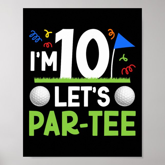 10:e Födelsedagsfesten Golf Boy 11-åring Gulfer Poster (Framsidan)