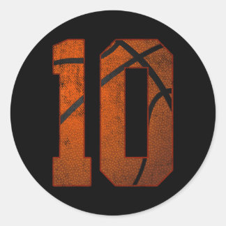 10:e Födelsedagsfesten tio 10-åriga Basketboll Bda Runt Klistermärke