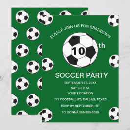 10:e Födelsedagsfestens Grönt Boys Sports Inbjudningar