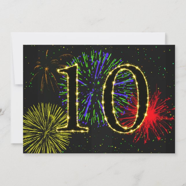 10:e födelsedagsfestens inbjudan (Framsida)