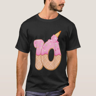 10:e födelsedagsflicka 10 år Ice Cream nummer 10 T Shirt