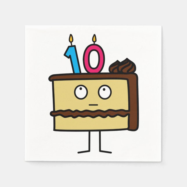 10:e födelsedagskalkningen med ljus pappersservett (Framsidan)