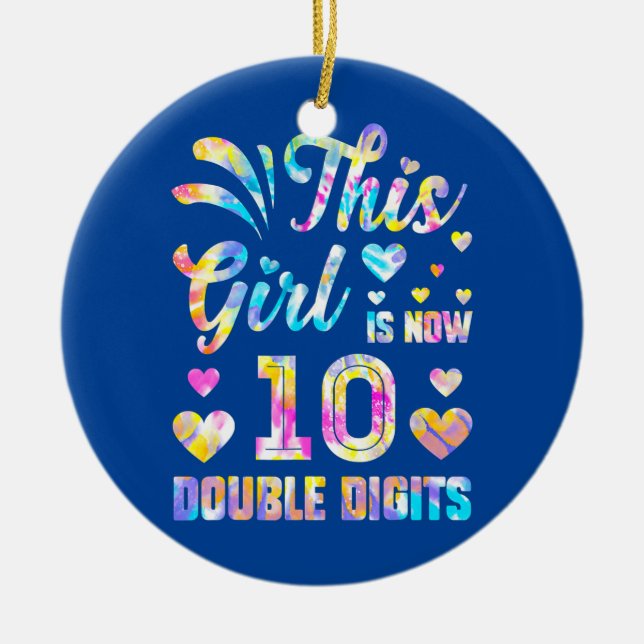 10:e födelsedagskorgen som den här flickan nu är 1 julgransprydnad keramik (Framsidan)