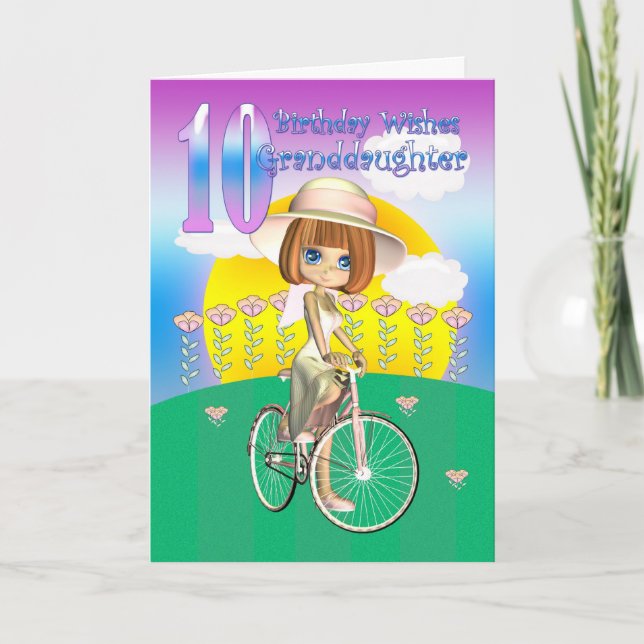 10:e födelsedagskort med liten flicka kort (Framsida)