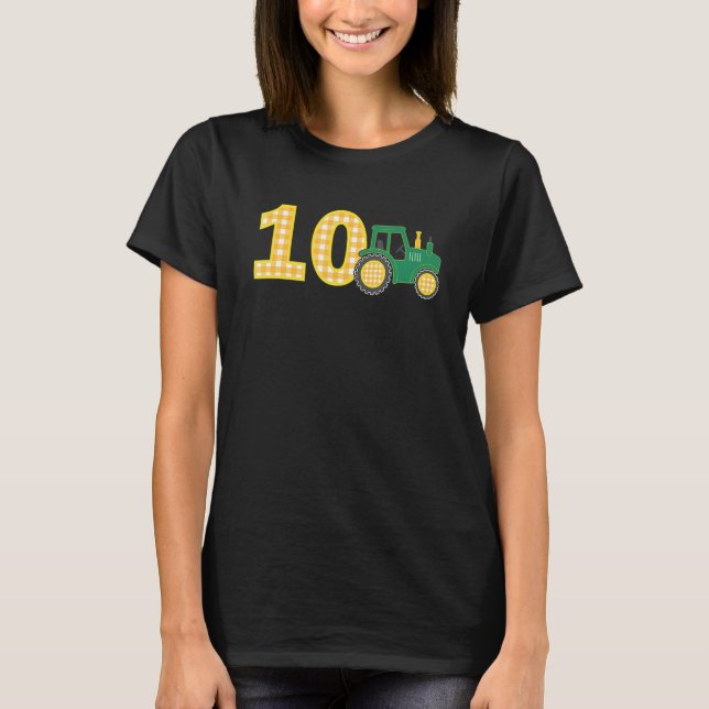 10:e födelsedagspojken 10 år gammal Farm Lastbil-t T Shirt (Framsida)