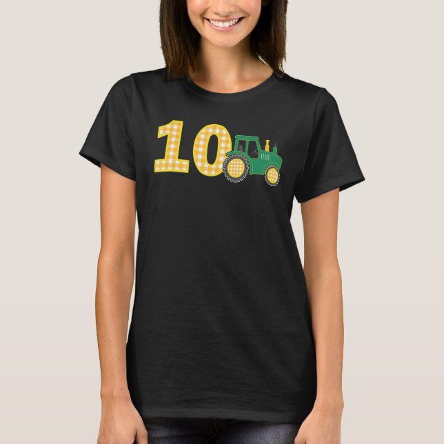 10:e födelsedagspojken 10 år gammal Farm Lastbil-t T Shirt (Framsida)