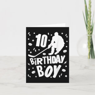10:e födelsedagspojken Ice Hockey Kids 10 år gamma Kort