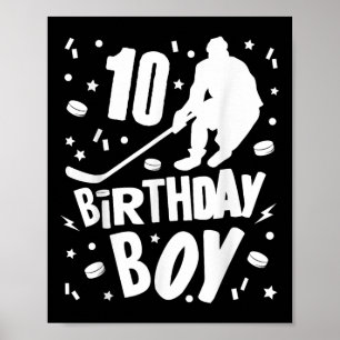 10:e födelsedagspojken Ice Hockey Kids 10 år gamma Poster